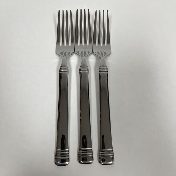 Fitz and Floyd Everyday Bistro Vietnam Silver Forks Lot of 3 - Picture 1 of 6